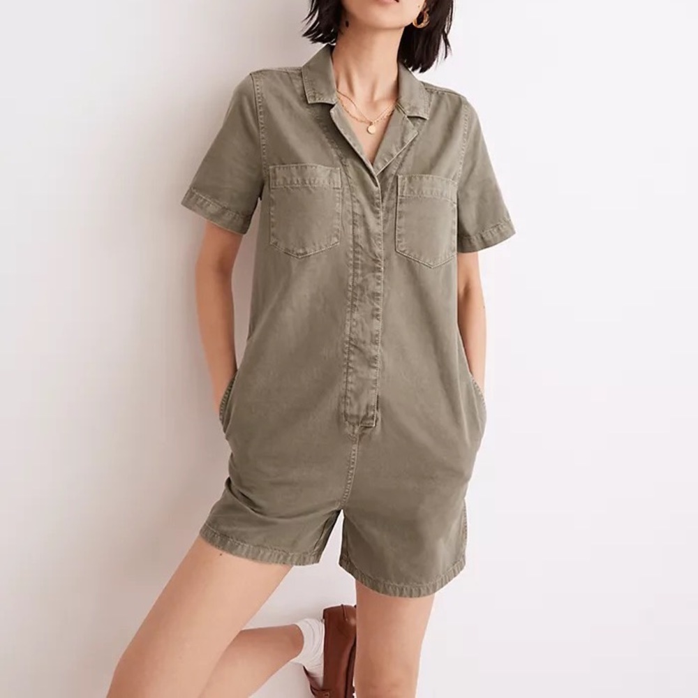 Madewell Green Utility Romper